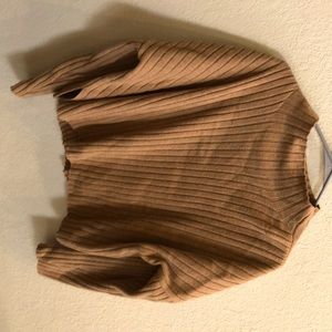 Beige sweater with mock turtleneck